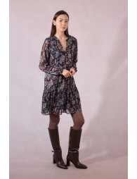 Robe courte en voile imprimée