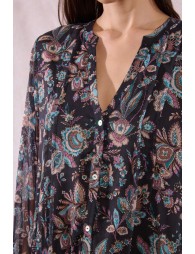 Robe courte en voile imprimée