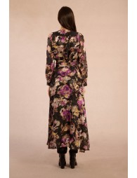 Robe longue portefeuille en semi-transparence