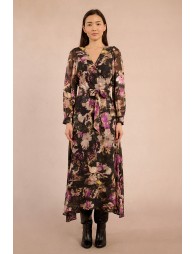 Robe longue portefeuille en semi-transparence