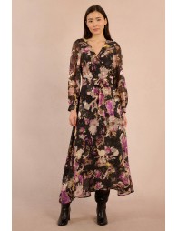 Robe longue portefeuille en semi-transparence