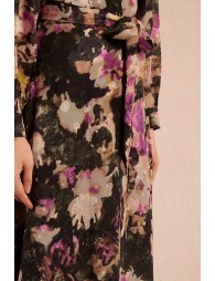 Robe longue portefeuille en semi-transparence