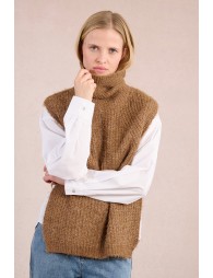 Pull col roulé en maille, sans manches