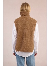 Pull col roulé en maille, sans manches