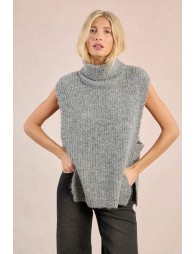 Pull col roulé en maille, sans manches