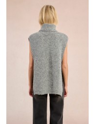 Pull col roulé en maille, sans manches