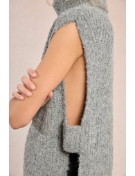 Pull col roulé en maille, sans manches