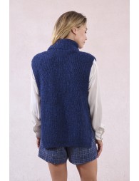 Pull col roulé en maille, sans manches