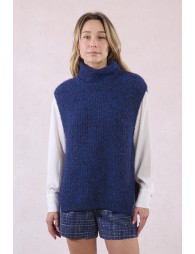 Pull col roulé en maille, sans manches
