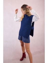 Pull col roulé en maille, sans manches