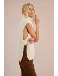 Pull col roulé en maille, sans manches