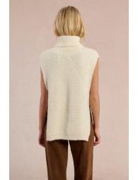 Pull col roulé en maille, sans manches