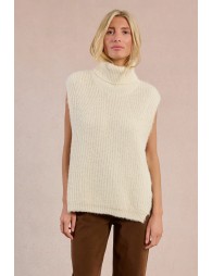 Pull col roulé en maille, sans manches