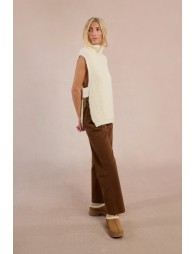 Pull col roulé en maille, sans manches