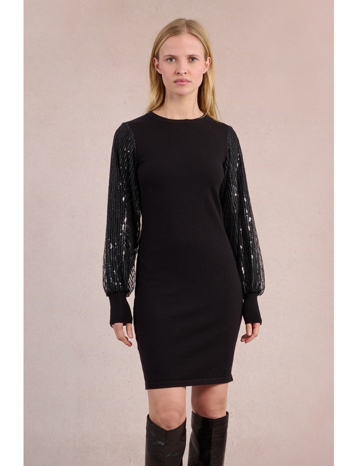 Short dress, bi-material