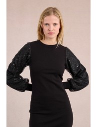 Short dress, bi-material