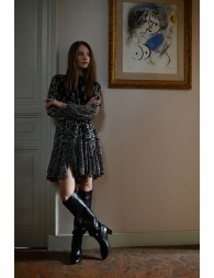 Robe chemise en voile imprimée