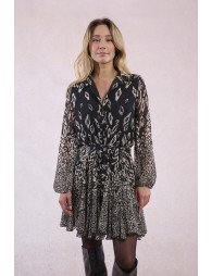 Robe chemise en voile imprimée