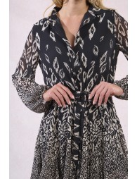 Robe chemise en voile imprimée