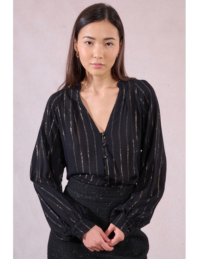 Chemise rayée et irisée
