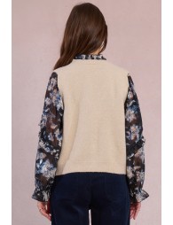 Gilet sans manches en maille parsemée de sequins