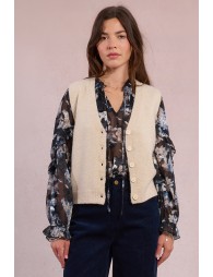Gilet sans manches en maille parsemée de sequins