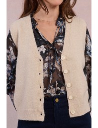 Gilet sans manches en maille parsemée de sequins