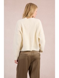 Pull en maille, fleurs fantaisies