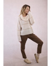 Pull rayé en maille, insert sequins