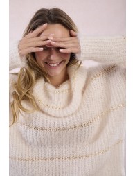 Pull rayé en maille, insert sequins
