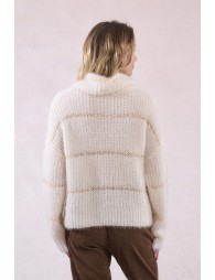 Pull rayé en maille, insert sequins