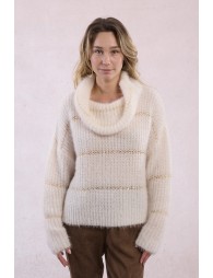 Pull rayé en maille, insert sequins