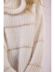 Pull rayé en maille, insert sequins