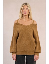Pull en maille, épaules dégagées