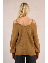 Pull en maille, épaules dégagées
