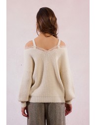 Pull en maille, épaules dégagées