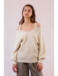 Pull en maille, épaules dégagées