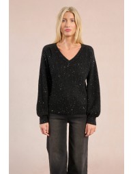 Pull col V à sequins
