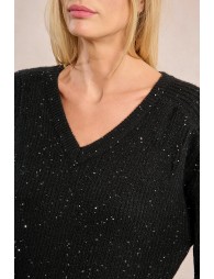 Pull col V à sequins