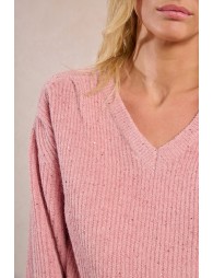 Pull col V à sequins