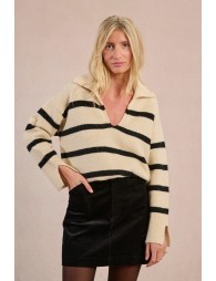 Pull polo rayé