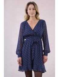 Robe style porte-feuille à pois