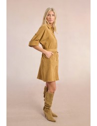 Velvet shirt dress