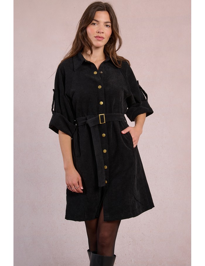 Velvet shirt dress