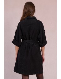 Velvet shirt dress