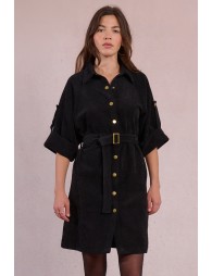 Velvet shirt dress