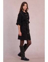 Velvet shirt dress