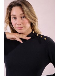 Knitted sweater dress with balloon sleeves