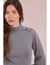 Knitted sweater dress with balloon sleeves