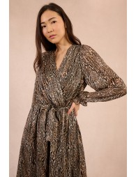 Robe portefeuille, imprimé animalier